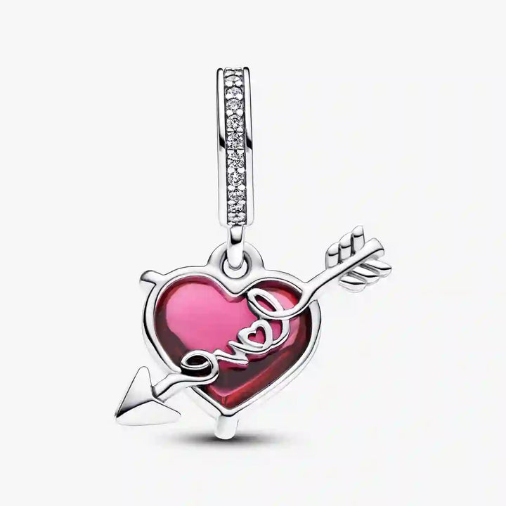 Red Heart & Arrow Murano Glass Charm 793085C01 - NUMARU