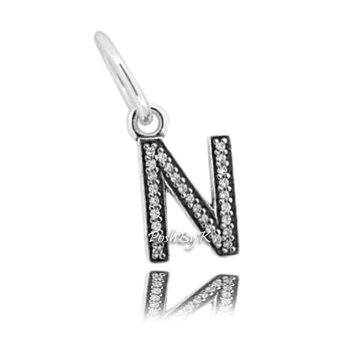 Initial Letter N Charm 791326CZ - jewelry, beads for charm, beads for charm bracelets, charms for diy, beaded jewelry, diy jewelry, charm beads