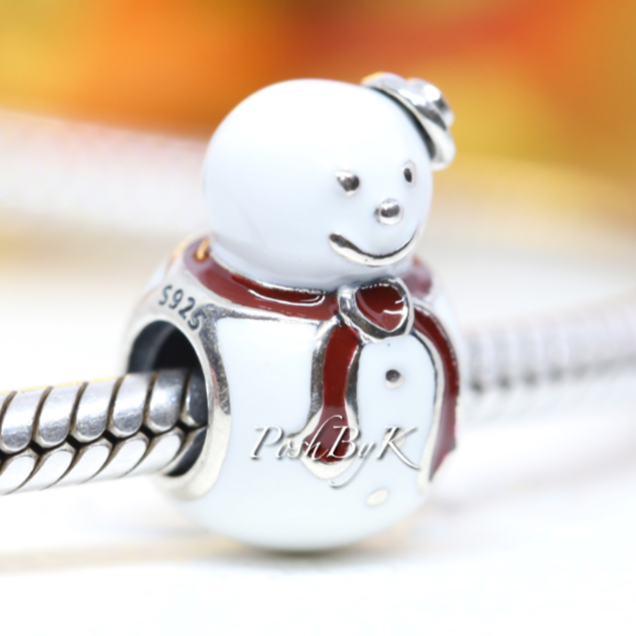 Happy Snowman Charm 791406ENMX - jewelry, beads for charm, beads for charm bracelets, charms for diy, beaded jewelry, diy jewelry, charm beads