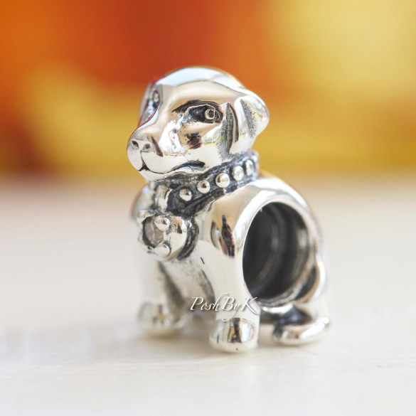 Labrador Dog Slide Bead Charm 791379CZ - jewelry, beads for charm, beads for charm bracelets, charms for diy, beaded jewelry, diy jewelry, charm beads 