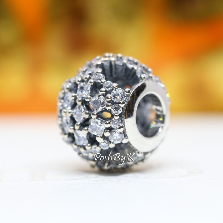 Snow Flurry Charm 796378CZ - jewelry, beads for charm, beads for charm bracelets, charms for diy, beaded jewelry, diy jewelry, charm beads