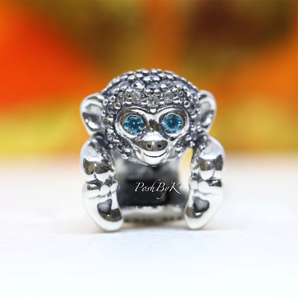 Pavé Monkey Sterling Silver Charm 798054CZ - jewelry, beads for charm, beads for charm bracelets, charms for diy, beaded jewelry, diy jewelry, charm beads 