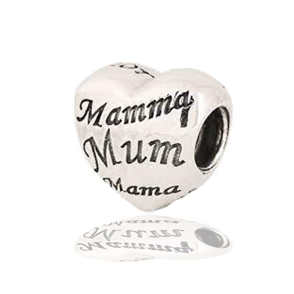 Mother's Heart Charm 791112 , jewelry, beads for charm, beads for charm bracelets, charms for diy, beaded jewelry, diy jewelry, charm beads